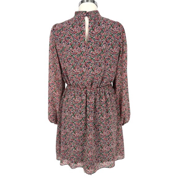 Boden Floral High Neck Long Sleeve A-Line Dress Multicolor Size 6 - Picture 8 of 13